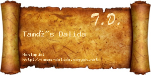 Tamás Dalida névjegykártya